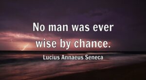 No man was ever wise by chance